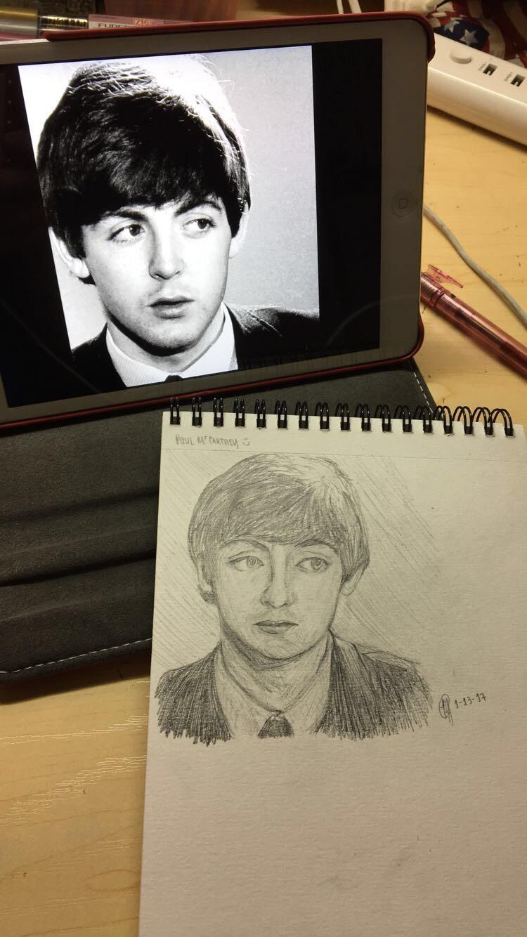 750x1334 Sketch Of Paul Mccartney I Drew Months Ago Along With The - Paul Mccartney Sketch