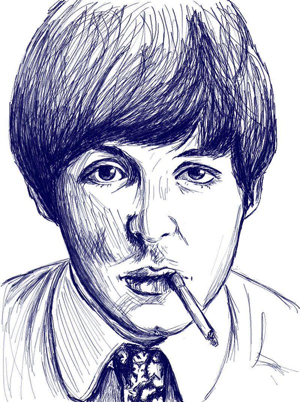 600x803 The Beatles Through The Years - Paul Mccartney Sketch