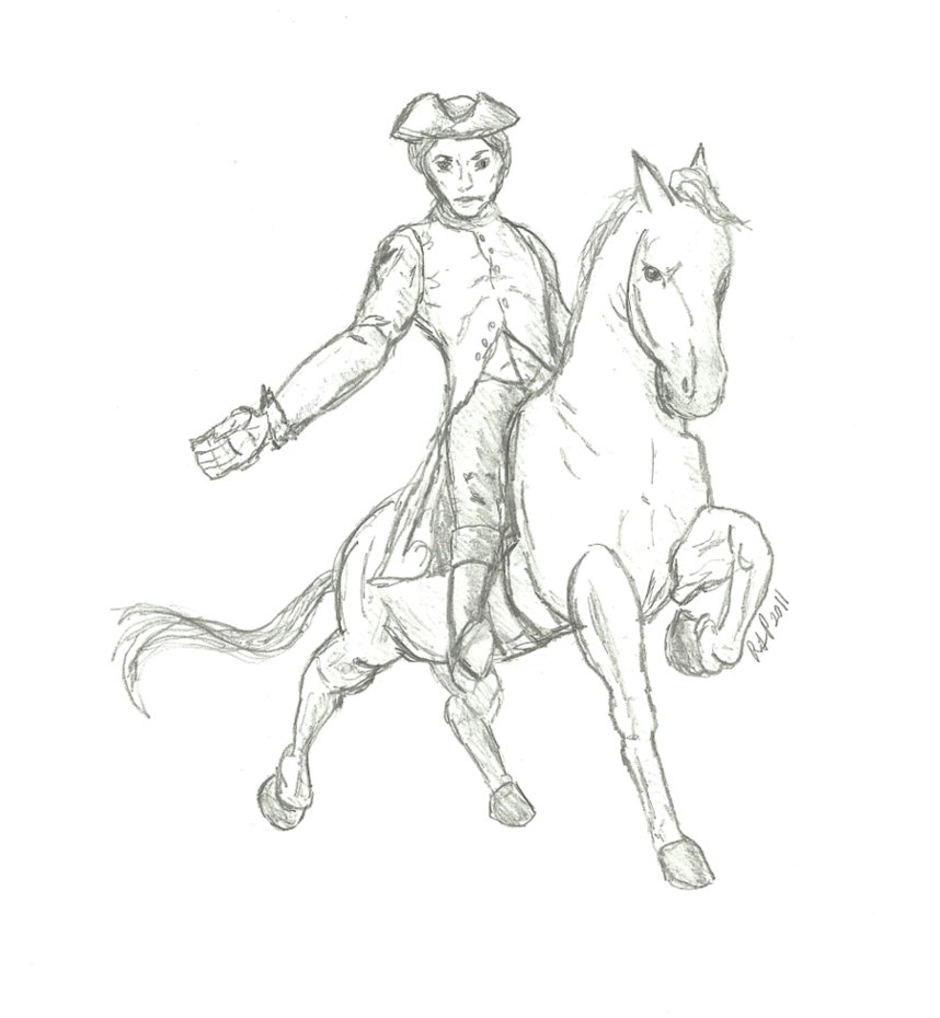 858x930 Paul Revere By Draakoraith - Paul Revere Sketch
