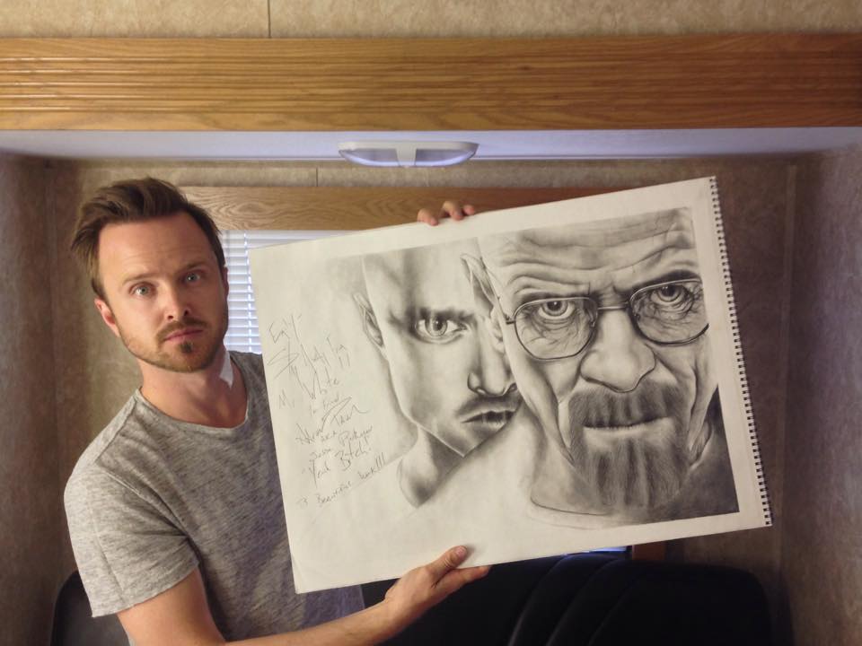 960x720 Aaron Paul Signed My Drawing Ddd - Paul Sketch