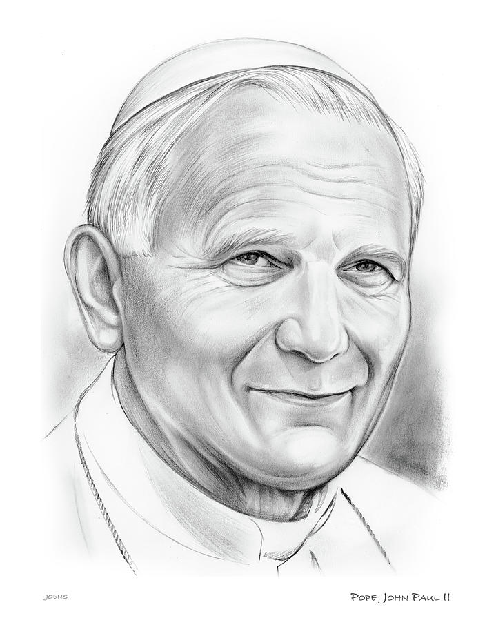 719x900 Pope Saint John Paul Ii Drawing By Greg Joens - Paul Sketch