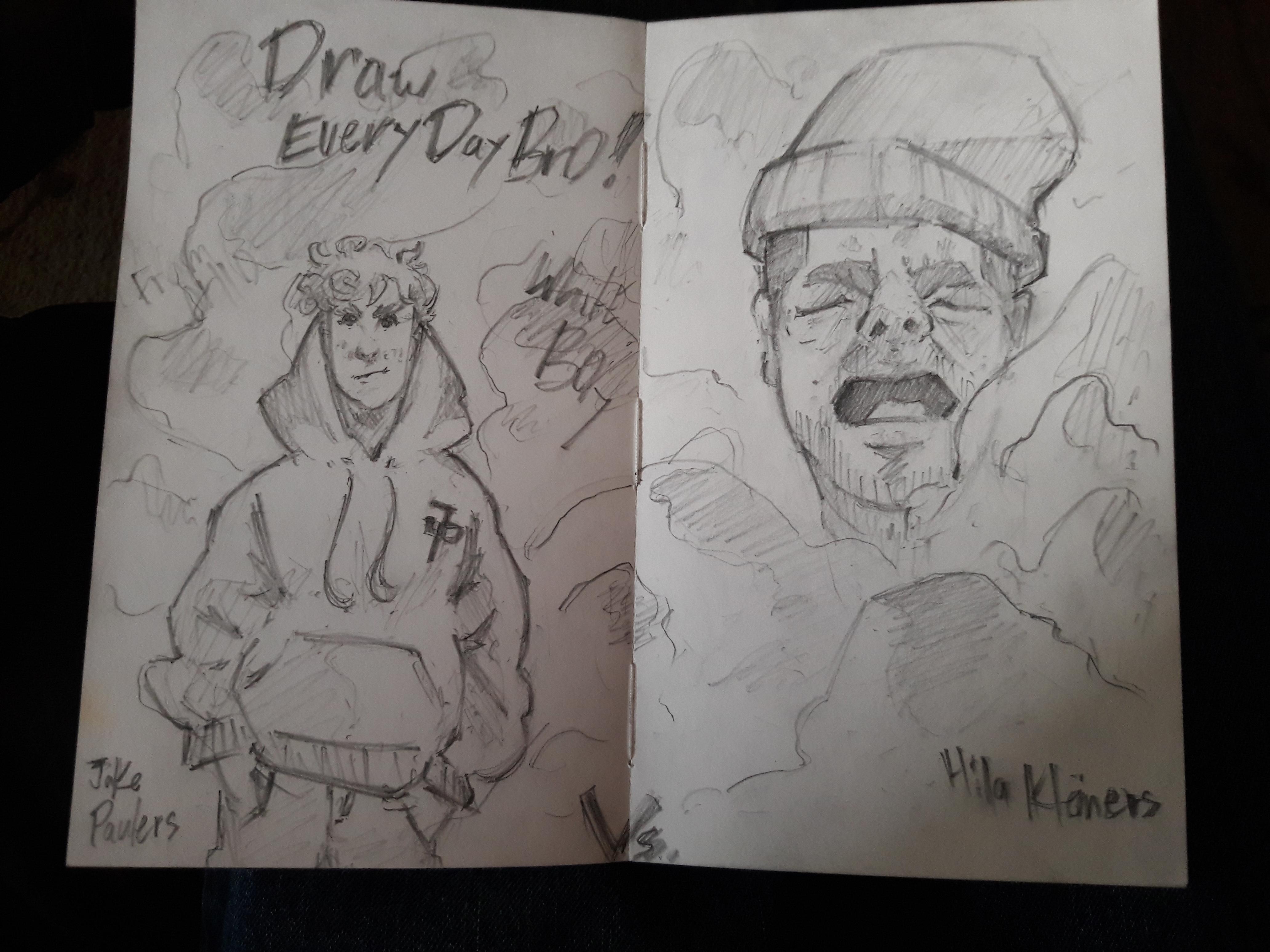 4128x3096 Sketch Of Jake Paul With Papa Watching From The Shadows - Paul Sketch