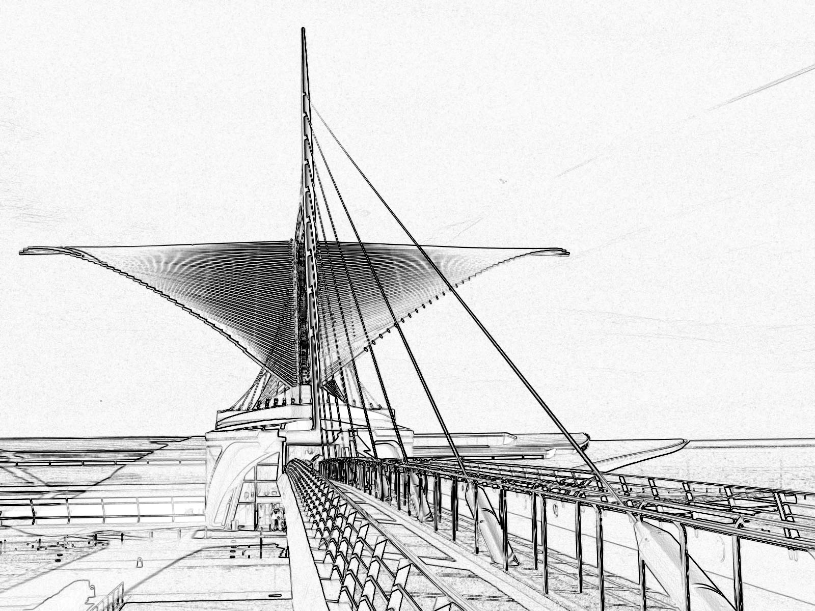 1600x1200 Milwaukee Art Museum - Pavilion Sketches