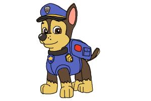 300x200 How To Draw Chase From Paw Patrol - Paw Patrol Sketch