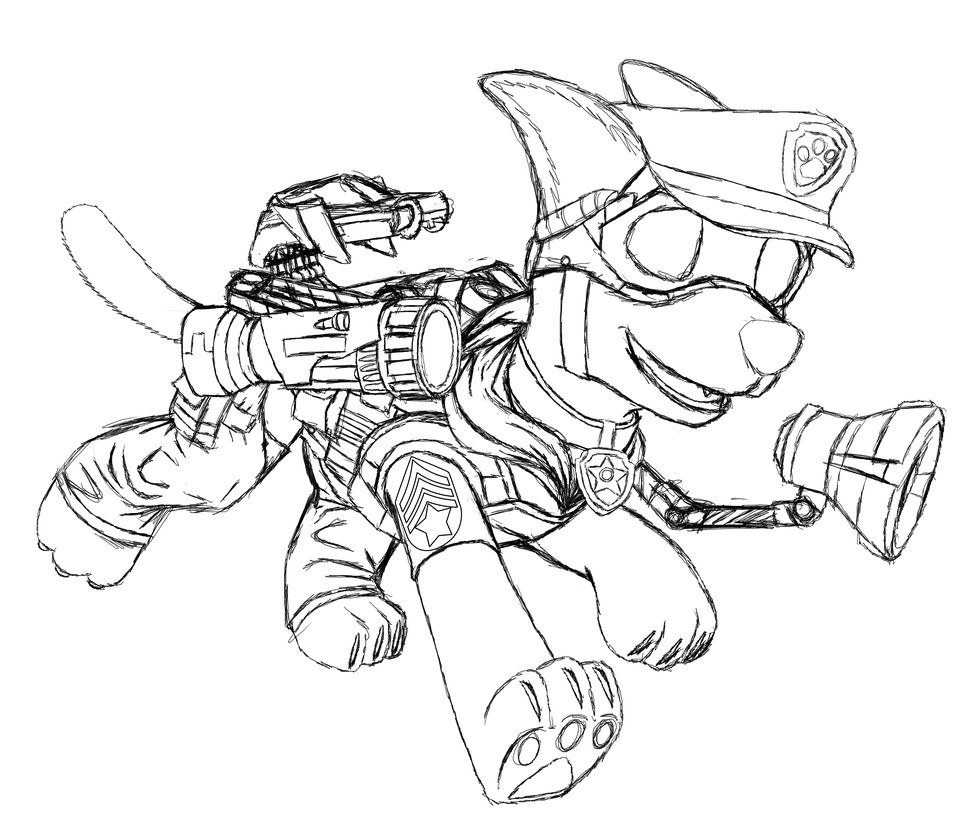 967x826 Paw Patrol - Paw Patrol Sketch