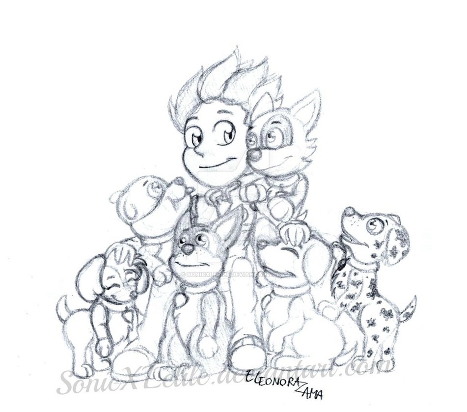 951x839 Paw Patrol Sketch By Sonicxlelile - Paw Patrol Sketch