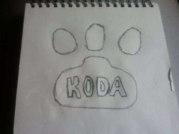 600x450 Koda Pawprint Sketch By Djpackman - Paw Print Sketch