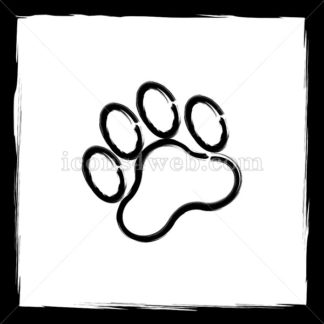 324x324 Paw Print Low Poly Button. - Paw Print Sketch
