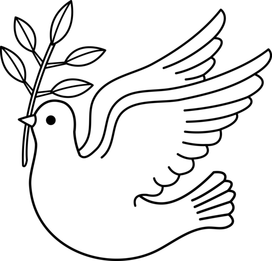 550x527 Pigeon Clipart Dove Outline - Peace Dove Sketch
