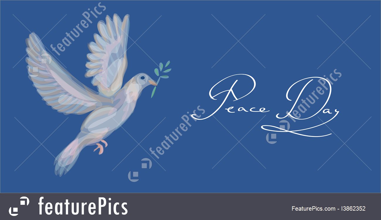 1300x752 Sketch Style Peace Dove Symbol Blue Background Eps10 File - Peace Dove Sketch