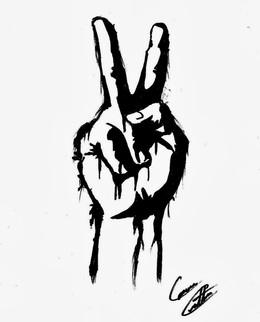260x322 Hand Drawing Clipart - Peace Hand Sketch