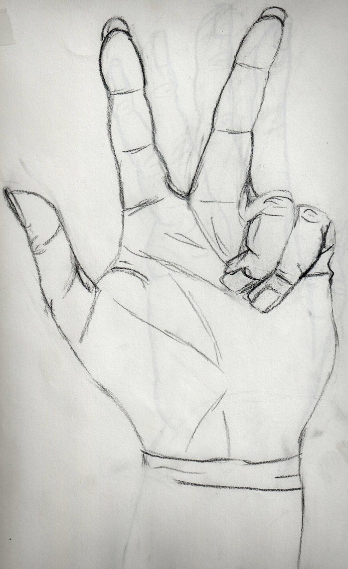 698x1143 Hand Peace Sign Sketch - Peace Hand Sketch