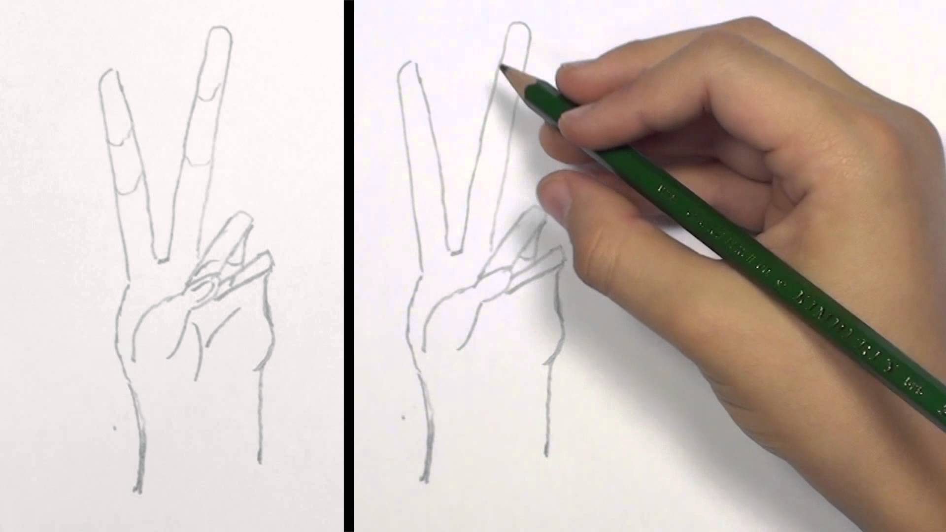 1920x1080 How To Draw A Peace Hand Sign Kidvid Tat - Peace Hand Sketch
