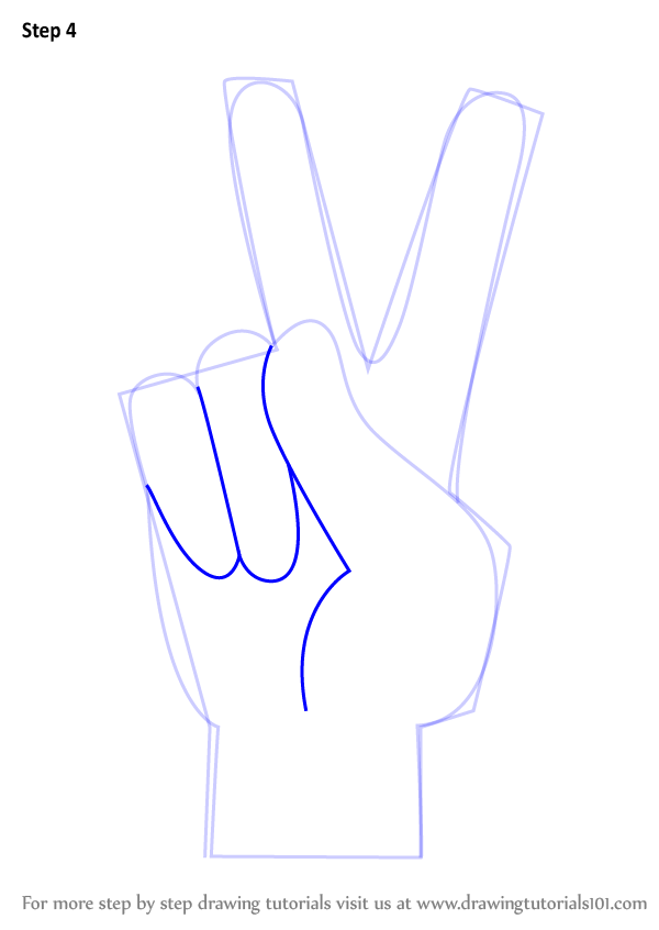 600x846 Learn How To Draw Peace Sign Hand (Symbols) Step By Step Drawing - Peace Hand Sketch