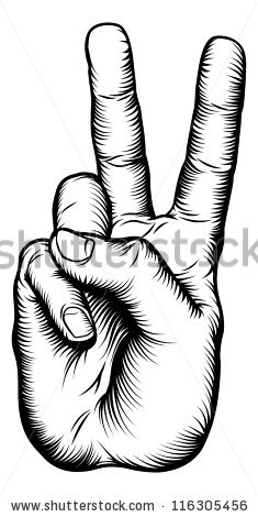 235x470 Peace Sign Hand Sketch 2 The Art Mad - Peace Hand Sketch