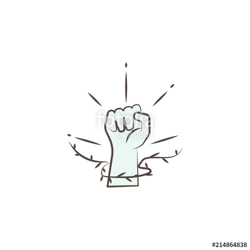 500x500 Hand And Wire Sketch Style Icon. Element Of Peace Hand Drawn Icon - Peace Hand Sketch