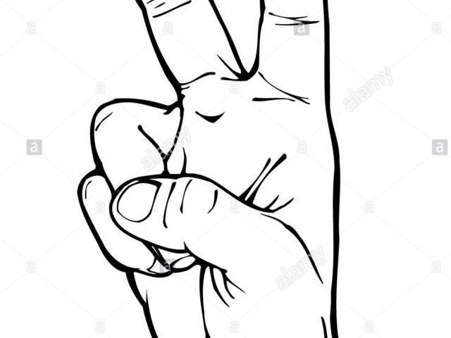 640x480 Drawn Peace Sign Hand Sketch 1 - Peace Hand Sketch