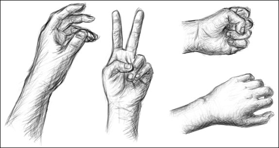574x305 Hand Sketches By Aneesah - Peace Sign Hand Sketch