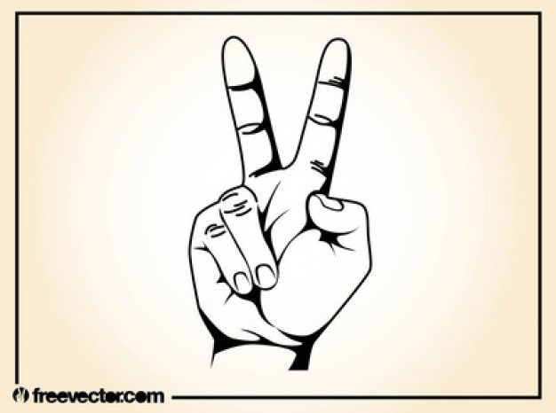 626x466 Hand Sketch With Peace Sign Vector Free Download - Peace Sign Hand Sketch