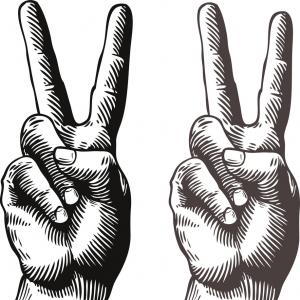 300x300 Hand Gesture Peace Sign Symbol Sketch Vector Rongholland - Peace Sign Sketch