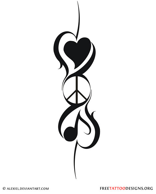 546x680 Peace Sign Tattoo A Black Hearts And Peace Sign Sketch - Peace Sign Sketch