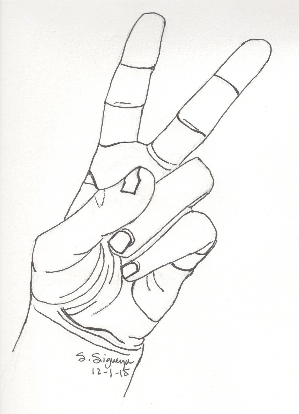 1155x1600 Peace Sign Pen Hand Drawing, Woman Hand Drawing. - Peace Sign Sketch