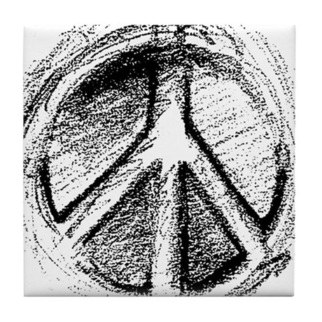 460x460 Urban Peace Sign Sketch Tile Coaster By Lilpeaceshop - Peace Sign Sketch