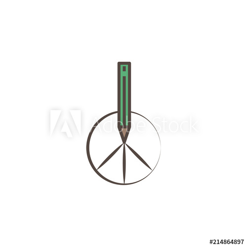 500x500 Pencil And Peace Sign Sketch Style Icon. Element Of Peace Hand - Peace Sign Sketch