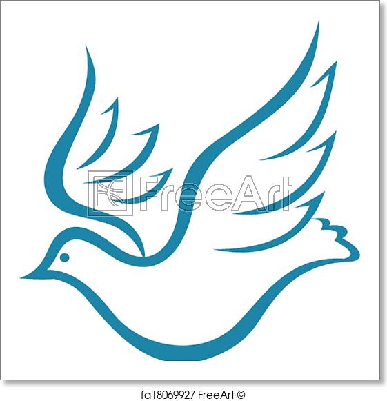 561x581 Free Art Print Of Flying Dove Of Peace. Vector Doodle Sketch Of A - Peace Sketch