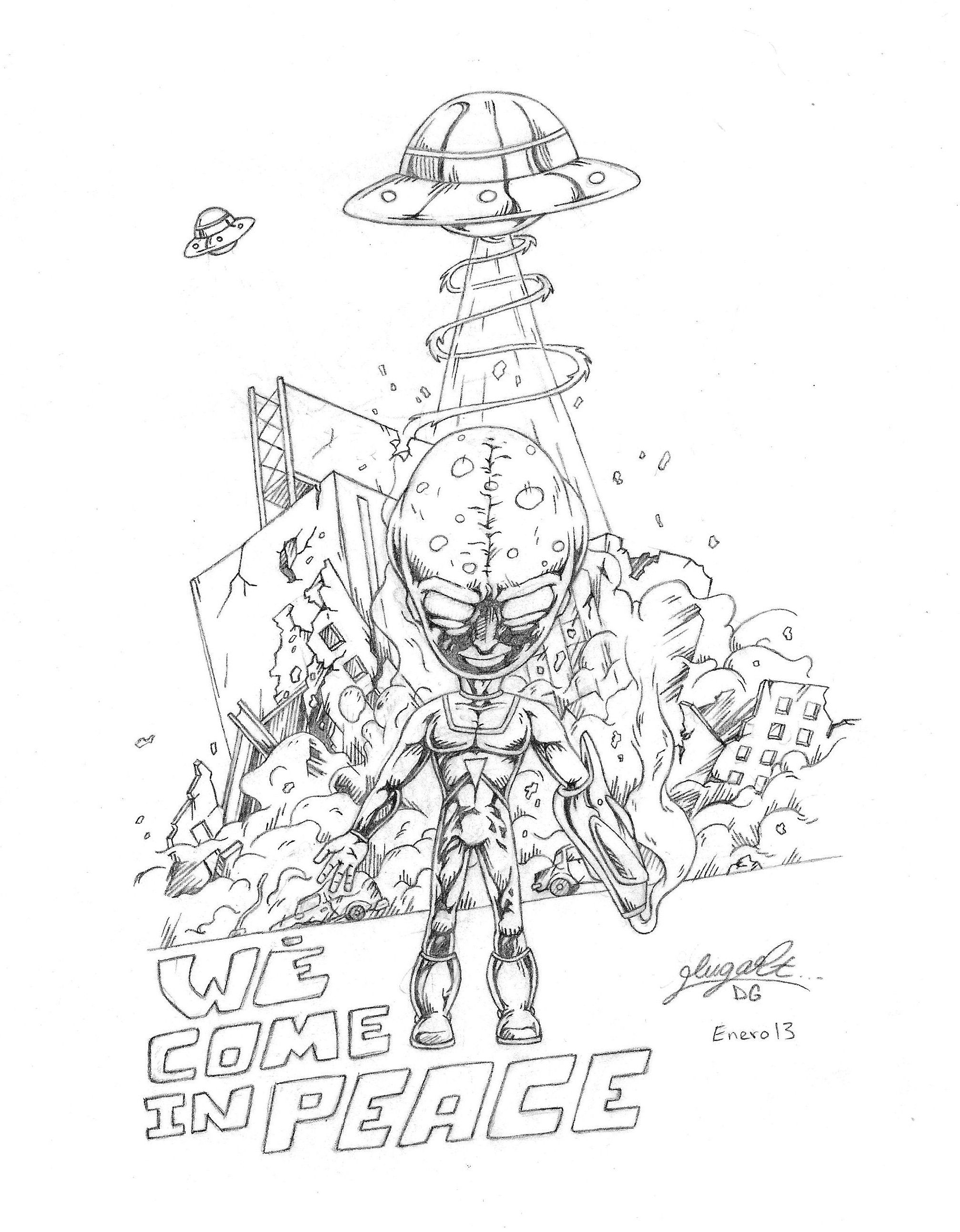 2013x2583 We Come In Peace - Peace Sketch