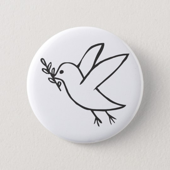 540x540 Custom Dove Of Peace Sketch Logo 6 Cm Round Badge Zazzle.co.uk - Peace Sketch