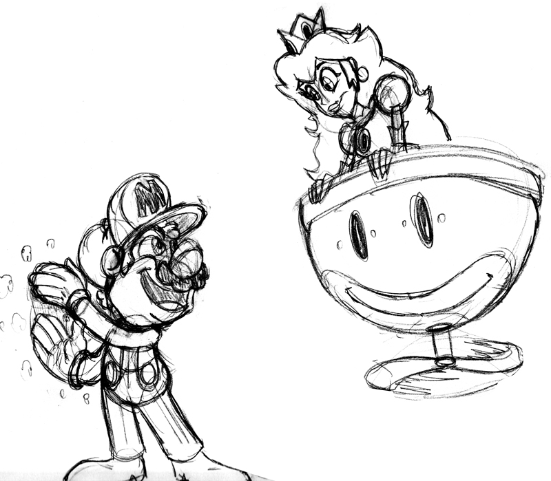 800x699 Mario And Peach Sketch By Duckboy - Peach Sketch
