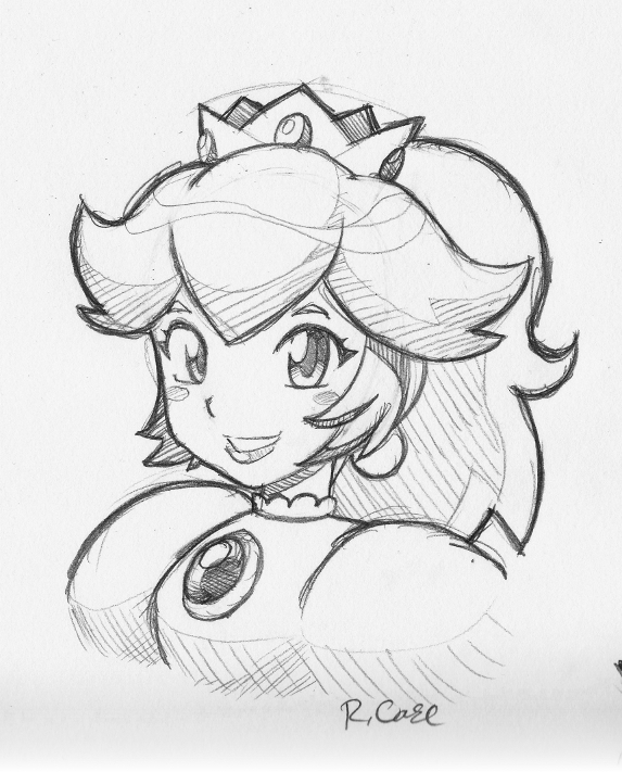 573x711 Princess Peach Sketch By Rongs1234 - Peach Sketch
