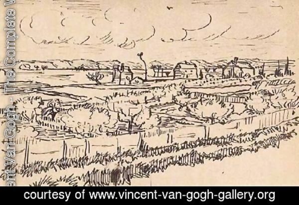 600x411 Vincent Van Gogh - Peach Tree Sketch