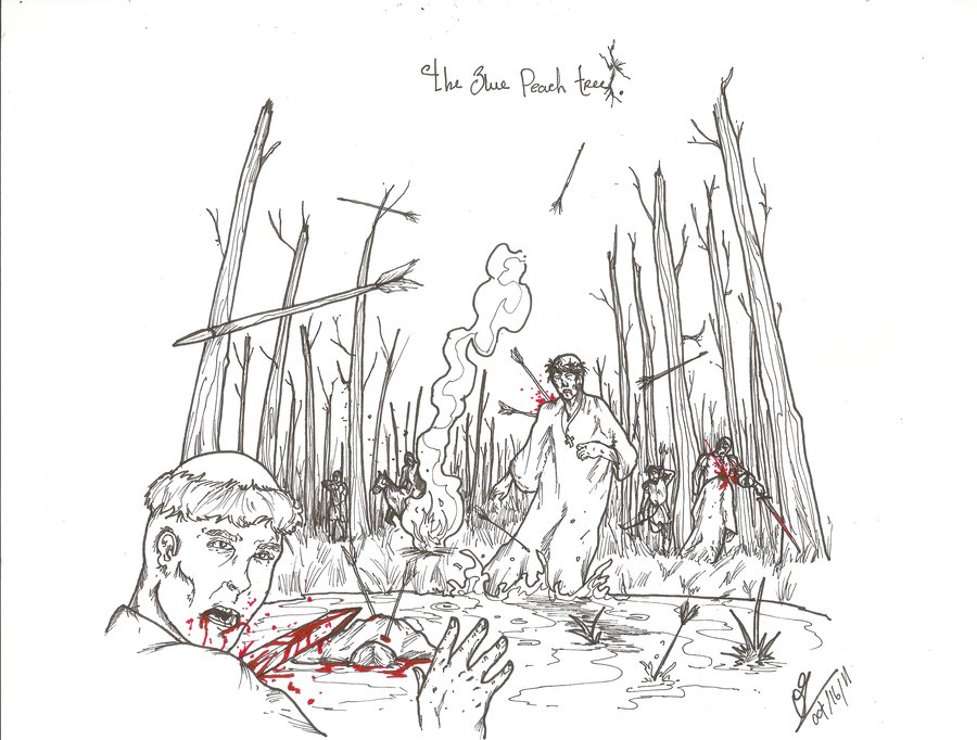 900x682 The Blue Peach Tree By Omn18 - Peach Tree Sketch