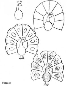236x301 Simple Animal Coloring Pages How To Draw A Peacock For Kids - Peacock Sketch For Kids