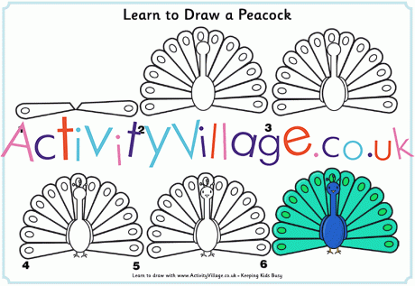 460x317 Learn To Draw A Peacock - Peacock Sketch Step By Step