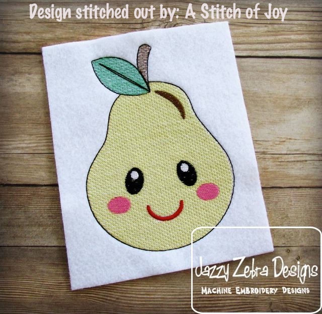 640x625 Pear 104 With Face Sketch Embroidery Design - Pear Sketch