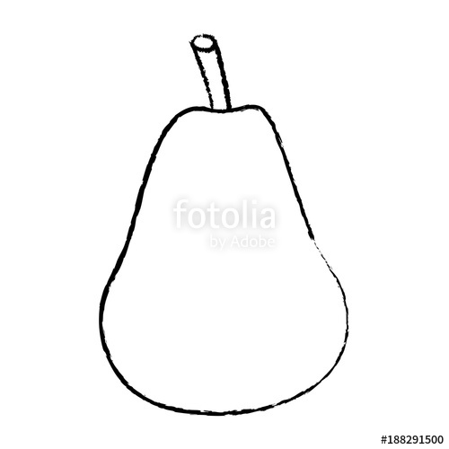 500x500 Pear Whole Fruit Icon Image Vector Illustration Design Black - Pear Sketch