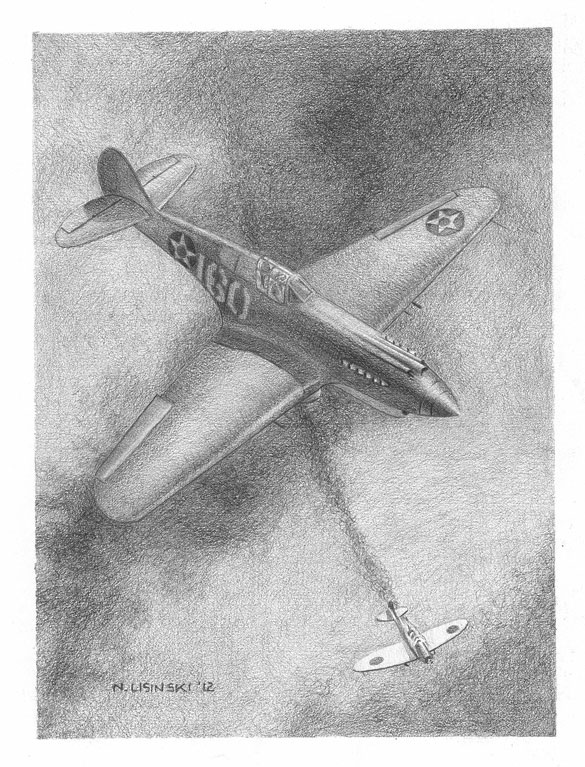 585x767 Pearl Harbor P 40 Here Is A Pencil Drawing Depicting The - Pearl Harbor Sketch