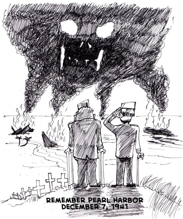 598x715 Remember Pearl Harbor Cartoon - Pearl Harbor Sketch