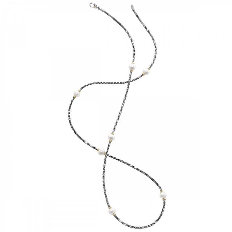 800x800 Lagos 18k Gold Amp Sterling Silver Luna Pearl Necklace Jay Roberts - Pearl Necklace Sketch