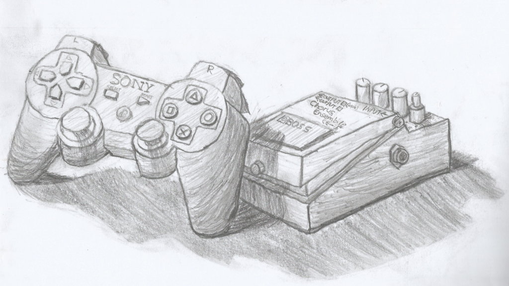 1024x575 Still Life Game Controller And Guitar Pedal By Deiphiz - Pedal Sketch
