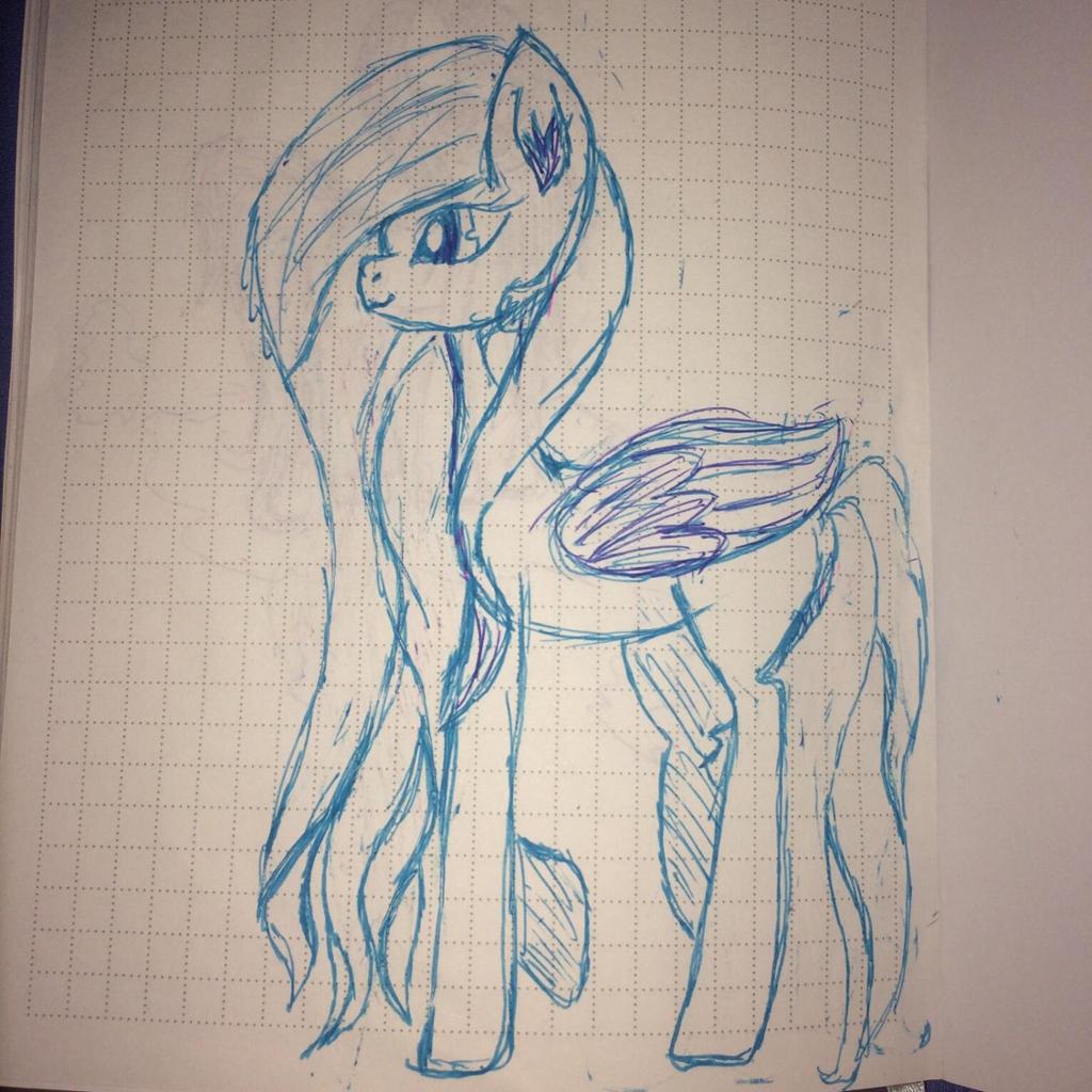 1024x1024 Mane Curling Practice (Pegasus) Sketch - Pegasus Sketch