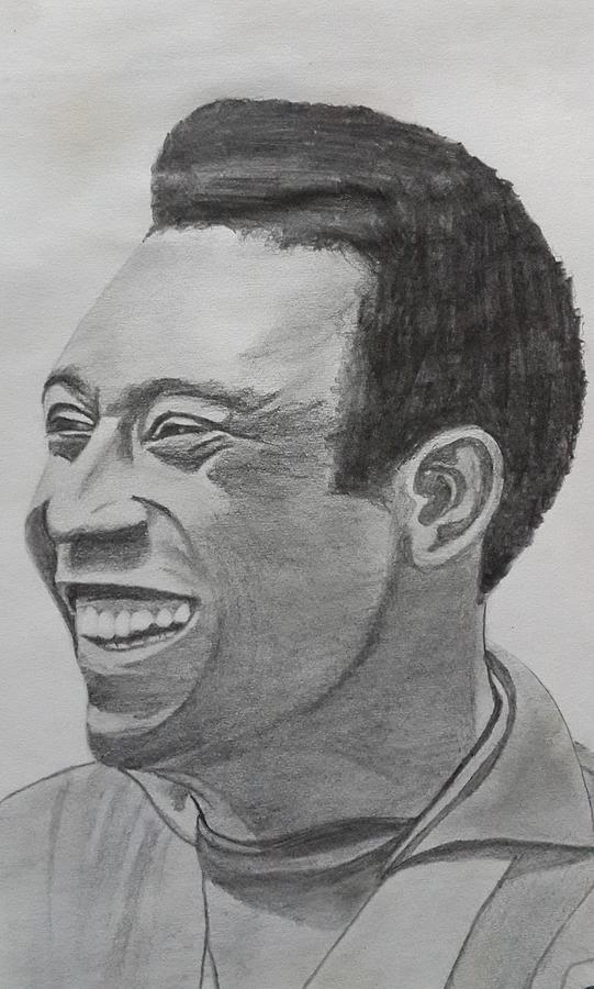 541x900 Pele Painting By Premnath Mohan - Pele Sketch