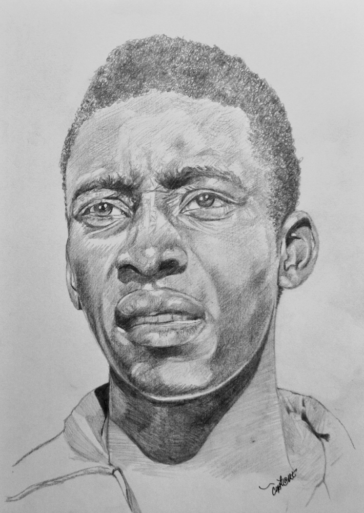 710x1000 Portrait Of By Cipta On Stars Portraits - Pele Sketch