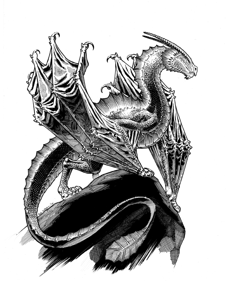 785x989 Pen And Ink Dragon 1 By Ericlofgren - Pen Ink Sketch