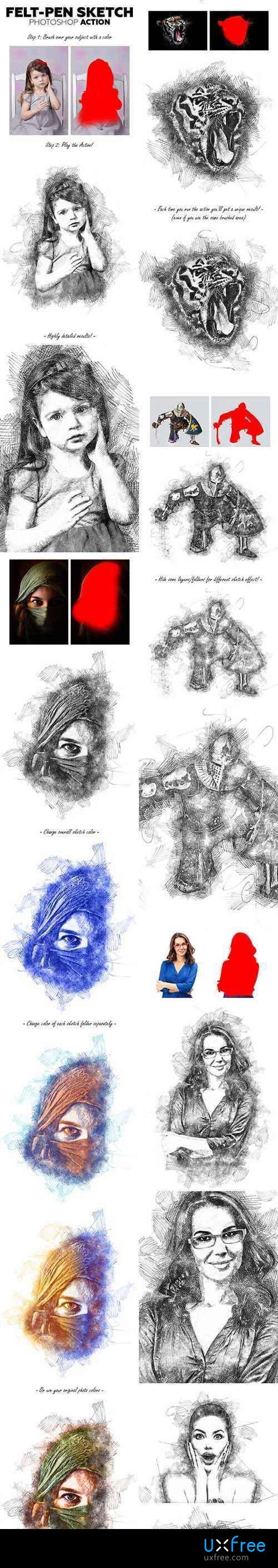 500x2816 Felt Pen Sketch Photoshop Action 20040340 - Pen Sketch Photoshop Action