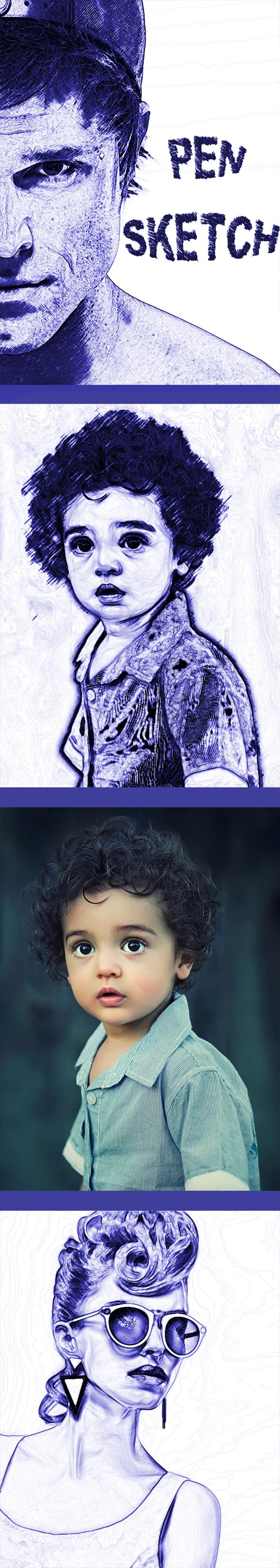 590x3302 Pen - Pen Sketch Photoshop Action