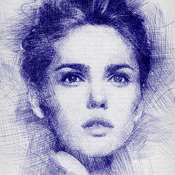 600x600 6 Exciting Portrait Effects You Can Do In Photoshop - Pen Sketch Photoshop Action